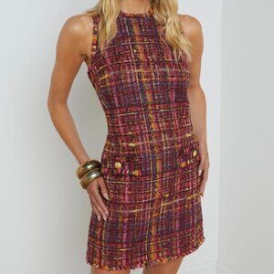 L'Agence Florian Tweed Shift Dress